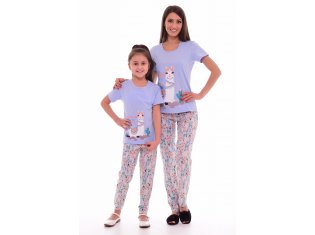 Пижама женская 1-141д (голубой+персик) от компании Новое Кимоно, г. Иваново