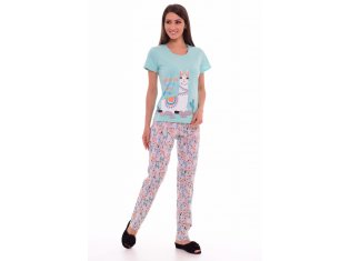 Пижама женская 1-141в (ментол+персик) от компании Новое Кимоно, г. Иваново