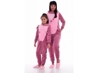 Пижама женская Кигуруми Заяц 1-150 (сухая роза) от компании Новое Кимоно, г. Иваново