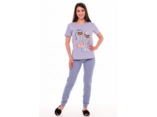 Пижама женская 1-201 (серый), Страусы от компании Новое Кимоно, г. Иваново