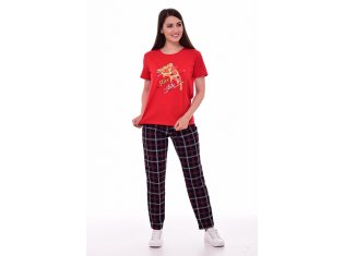 Пижама женская 1-205 (красный), Пепперони от компании Новое Кимоно, г. Иваново