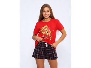 Пижама женская 1-239 (красный), Пепперони от компании Новое Кимоно, г. Иваново