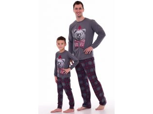 Пижама подростковая 11-057 (темно-серый) Мишка в шапке от компании Новое Кимоно, г. Иваново
