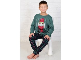 Пижама подростковая 11-063 (изумруд), Кролик в шапке от компании Новое Кимоно, г. Иваново