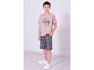 Пижама подростковая 11-070 (бежевый), Ленивец от компании Новое Кимоно, г. Иваново