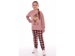 Пижама подростковая 12-103а (капучино) Тигр в шапке от компании Новое Кимоно, г. Иваново