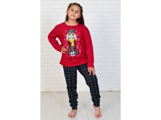 Пижама подростковая 12-109 (марсала), Кролик в шапке от компании Новое Кимоно, г. Иваново