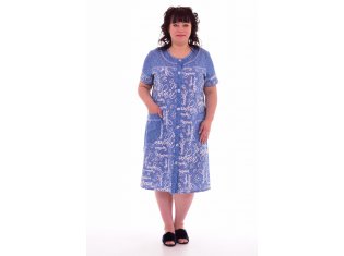 Халат женский 3-185б (голубой джинс) от компании Новое Кимоно, г. Иваново