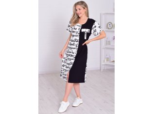 Халат женский 3-212 (черный+белый) от компании Новое Кимоно, г. Иваново