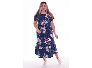 Платье женское 4-082н (джинс-горох) от компании Новое Кимоно, г. Иваново