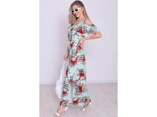 Платье женское 4-114 (мята+красный) от компании Новое Кимоно, г. Иваново