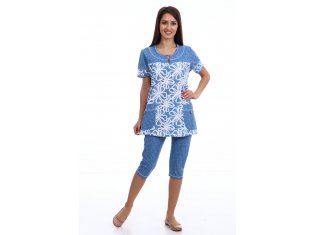 Костюм женский 5-163а (голубой) от компании Новое Кимоно, г. Иваново