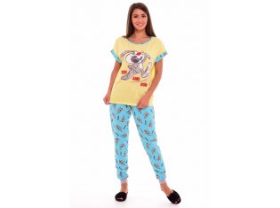 Костюм женский 5-190ж (голубой+жёлтый) от компании Новое Кимоно, г. Иваново