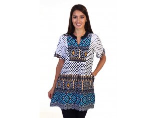 Туника женская 6-100 (бирюза) от компании Новое Кимоно, г. Иваново