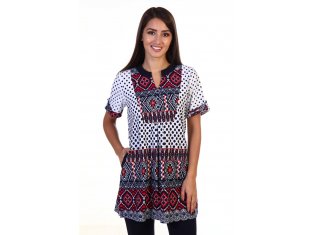 Туника женская 6-100а (красный) от компании Новое Кимоно, г. Иваново