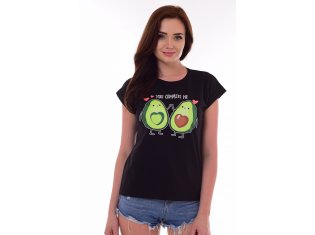 Футболка женская 6-168 (черный), Авокадо от компании Новое Кимоно, г. Иваново