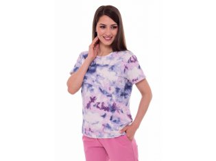 Футболка женская 6-187б (сирень+индиго), Тай-дай от компании Новое Кимоно, г. Иваново