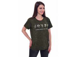 Футболка женская 6-188б (хаки) от компании Новое Кимоно, г. Иваново