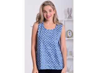Майка женская 6-217н (голубой горох) от компании Новое Кимоно, г. Иваново