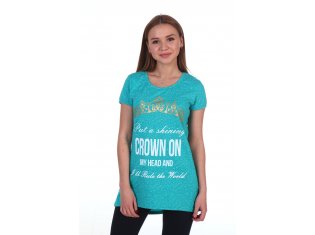 Туника женская 6-89г (изумруд+белый) от компании Новое Кимоно, г. Иваново