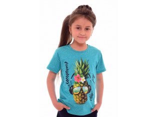 Футболка детская 7-138б (изумруд+белый) Ананас от компании Новое Кимоно, г. Иваново