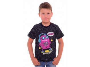 Футболка детская 7-145г (тёмно-синий) Клякса от компании Новое Кимоно, г. Иваново