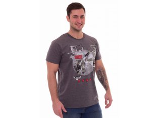 Футболка мужская 9-130г (антрацит-меланж) от компании Новое Кимоно, г. Иваново