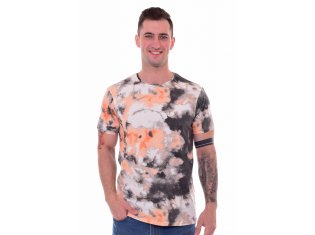Футболка мужская 9-171 (серый+коралл), Тай-дай от компании Новое Кимоно, г. Иваново