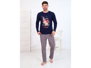Пижама мужская 9-195 (темно-синий) Лыжник от компании Новое Кимоно, г. Иваново