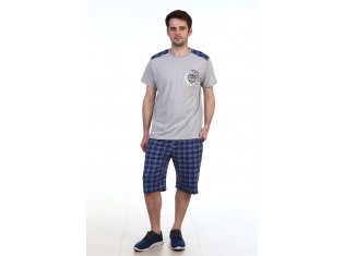 Костюм мужской 9-41г (индиго+серый меланж) от компании Новое Кимоно, г. Иваново