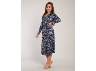 *Платье женское Ф-1-073г (индиго цветы) от компании Новое Кимоно, г. Иваново
