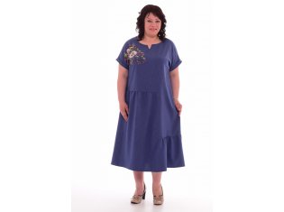 *Платье женское Ф-1-29г (индиго) от компании Новое Кимоно, г. Иваново