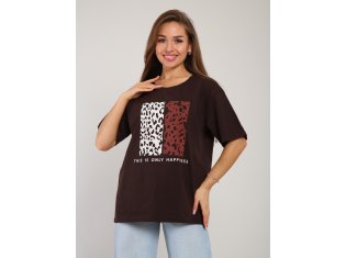 *Футболка женская Ф-2-043а (шоколад) от компании Новое Кимоно, г. Иваново