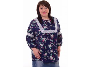 *Туника женская Ф-2-16 (синий) от компании Новое Кимоно, г. Иваново