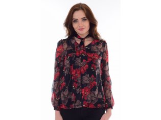 *Туника женская Ф-2-18б (чёрный+красный) от компании Новое Кимоно, г. Иваново