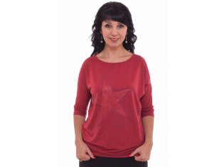 *Джемпер женский Ф-3-01г Стелла (красный) от компании Новое Кимоно, г. Иваново