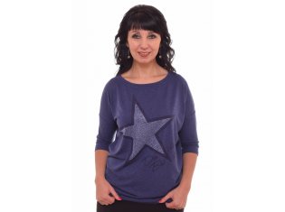 *Джемпер женский Ф-3-01в Стелла (индиго) от компании Новое Кимоно, г. Иваново