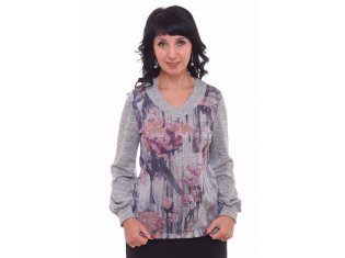 *Джемпер женский Ф-3-03 (серый) от компании Новое Кимоно, г. Иваново