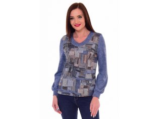 *Джемпер женский Ф-3-03ж (голубой) от компании Новое Кимоно, г. Иваново