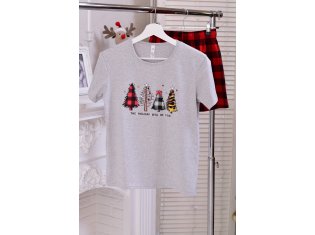 Пижама женская 1-218 (светло-серый) Елки от компании Новое Кимоно, г. Иваново