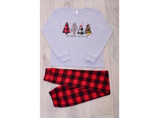 Пижама подростковая 12-107 (светло-серый) Елки от компании Новое Кимоно, г. Иваново