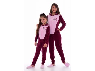 Пижама женская Кигуруми Енот 1-155б (бордо) от компании Новое Кимоно, г. Иваново