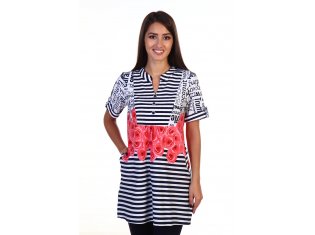 Туника женская 6-99а (коралл) от компании Новое Кимоно, г. Иваново