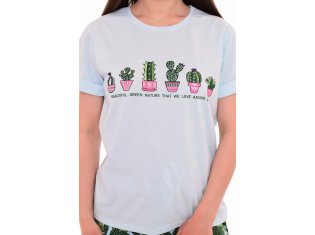 Костюм женский 5-276 (голубой), Кактусы от компании Новое Кимоно, г. Иваново