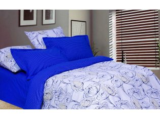 Товар Постельное белье 2-х спальное с европростыней из поплина от компании 