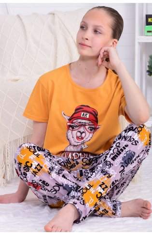 Пижама подростковая 12-097 (горчица), Лама от компании Новое Кимоно, г. Иваново