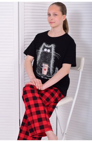 Пижама подростковая 12-112а (красный) от компании Новое Кимоно, г. Иваново