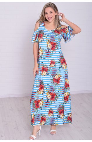 Платье женское 4-114б (бирюза) от компании Новое Кимоно, г. Иваново