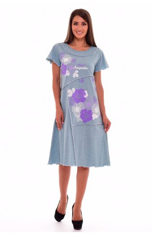 Платье женское 4-38а (голубой-меланж) от компании Новое Кимоно, г. Иваново