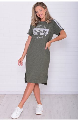 Платье женское 4-61 (хаки-меланж) от компании Новое Кимоно, г. Иваново
